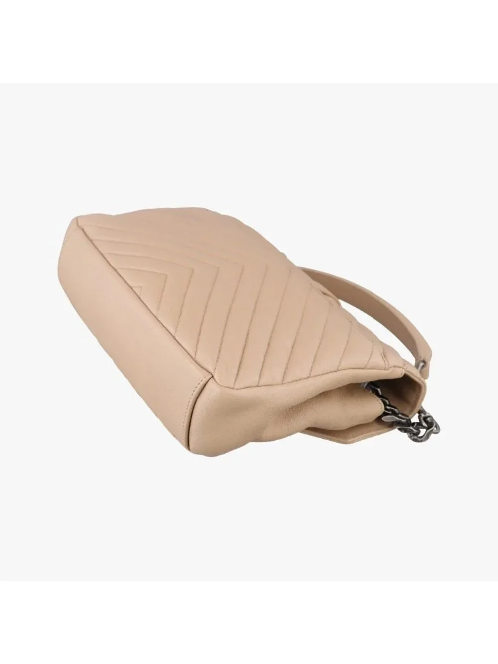 Saint Laurent Carre Beige Leather Shoulder Bag